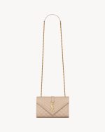 YSL Envelope Small in Quilted Grain De Poudre Embossed Leather